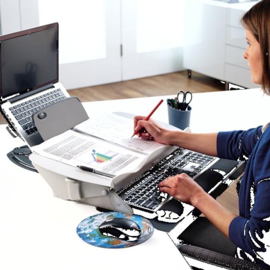 Atrilo Multifunzionale Fellowes Easy Glide Regolabile Nero/Grigio