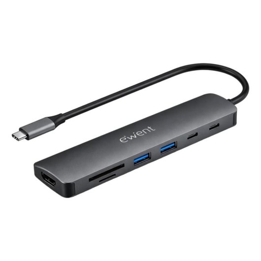 Dock USB-C 7 em 1 Ewent EW1152 HDMI 4K 60Hz 100W PD