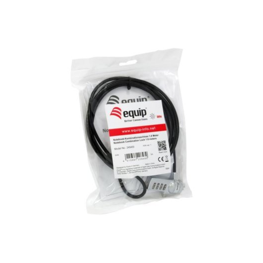Cable antirrobo Equip 245400 1,8 m Cerradura con combinación Negro