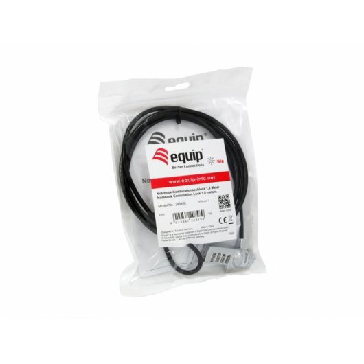 Cable antirrobo Equip 245400 1,8 m Cerradura con combinación Negro