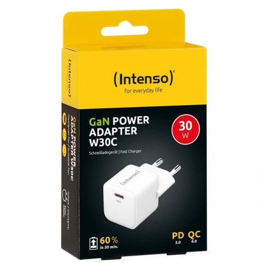 Ladegerät USB-C GaN 30W Intenso Weiß