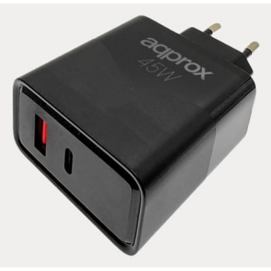 Chargeur mural USB-C PD 45W + USB-A 20W APPROX APPUSBWALL45W