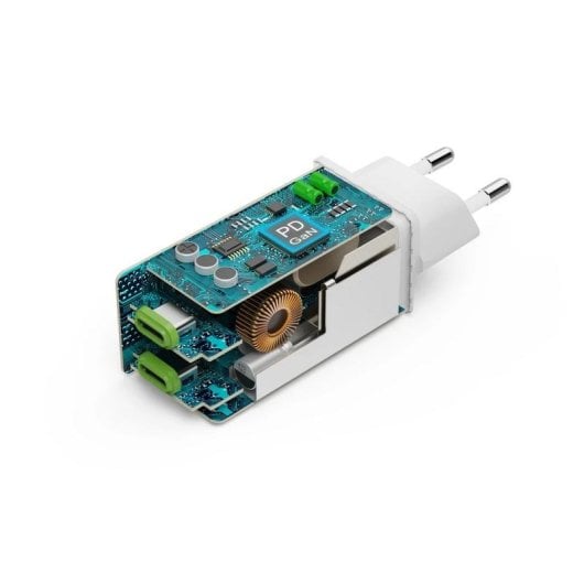 Cargador Hama 65W 2 Puertos USB-C Power Delivery Quick Charge Blanco