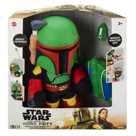 Peluche Star Wars Boba Fett Mattel 30 cm con Lanzador de Misiles