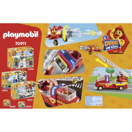 Camión de Bomberos Playmobil Duck On Call 70911 con Efectos de Luz y Sonido