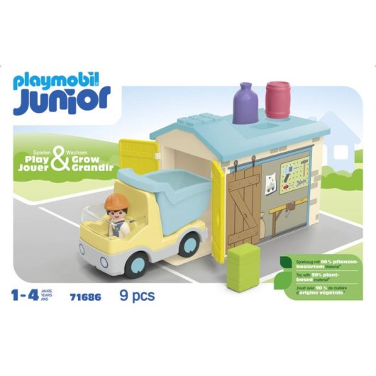 Camion con Garage Playmobil Junior Azione Avventura 1-4 anni