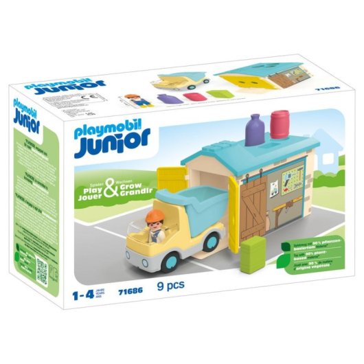 Camion con Garage Playmobil Junior Azione Avventura 1-4 anni