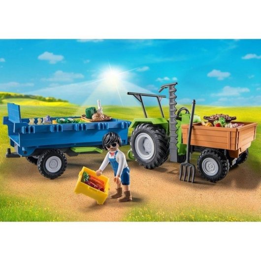 Traktor mit Anhänger Playmobil Country