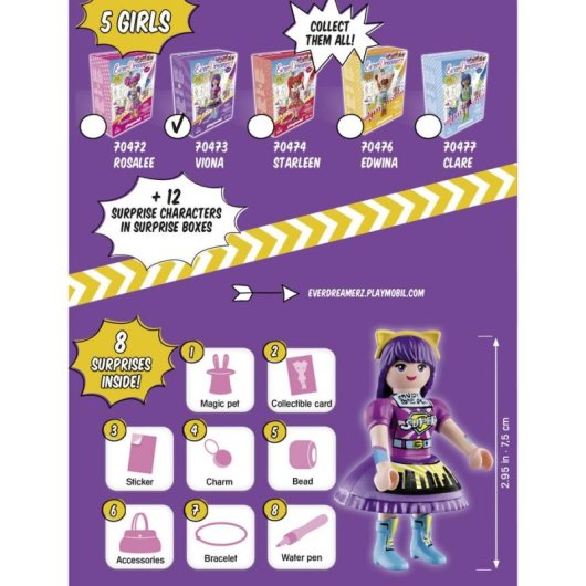 Figura de juguete Playmobil Everdreamerz Viona Comic World Series 2 Multicolor
