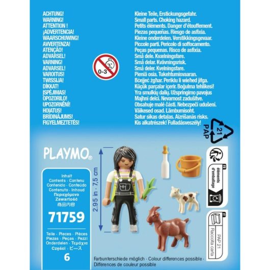 Figura de juguete Playmobil SpecialPlus 71759 Mujer con cabras