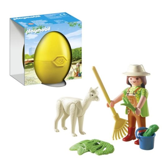 Figura de juguete Playmobil Alpaca con cuidadora 04944 3 años multicolor