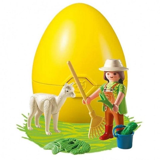 Figura de juguete Playmobil Alpaca con cuidadora 04944 3 años multicolor