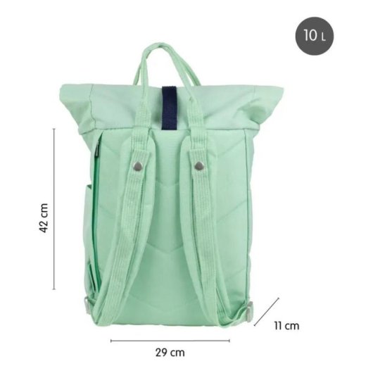 Mochila Urbana Milan 10L Cierre Roll Top Verde