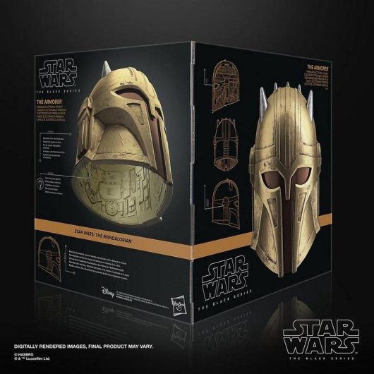 Capacete Eletrónico Star Wars The Armorer Hasbro Black Series Iluminação