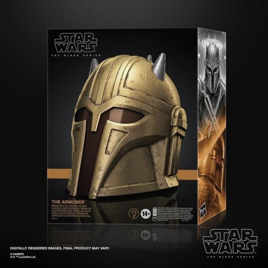 Capacete Eletrónico Star Wars The Armorer Hasbro Black Series Iluminação