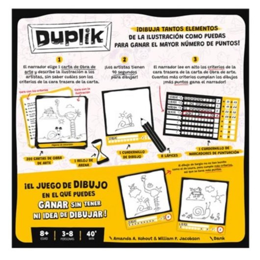 Juego de mesa Duplik Zygomatic para dibujar 3 a 8 jugadores 8 años 40 min