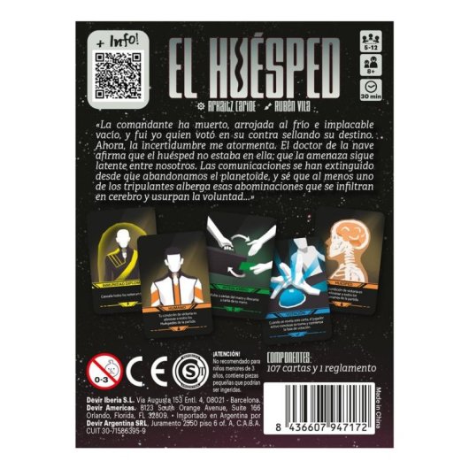 Juego de Cartas The Guest Devir Pocket 5-12 Jugadores 8 Años