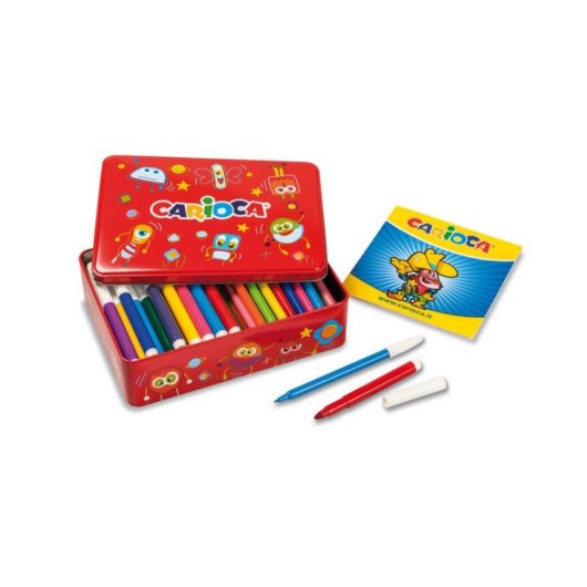 Rotulatore Carioca 100 Color Kit Scatola Metallica Multicolore Punta Tonda