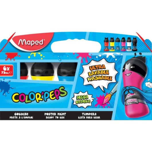 Vernice Maped Color'Peps Ultra Lavabile 6 Colori 75 ml