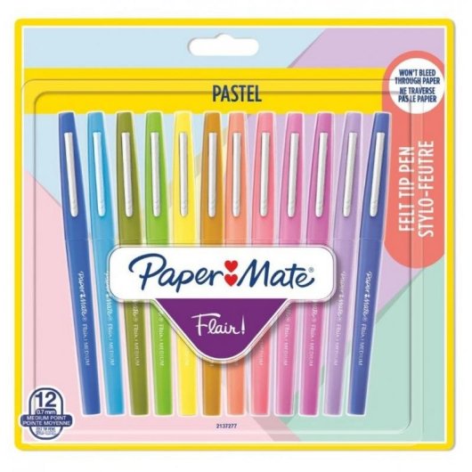 Rotulador Papermate Flair Medio 12 Colores Surtidos 0,7 mm