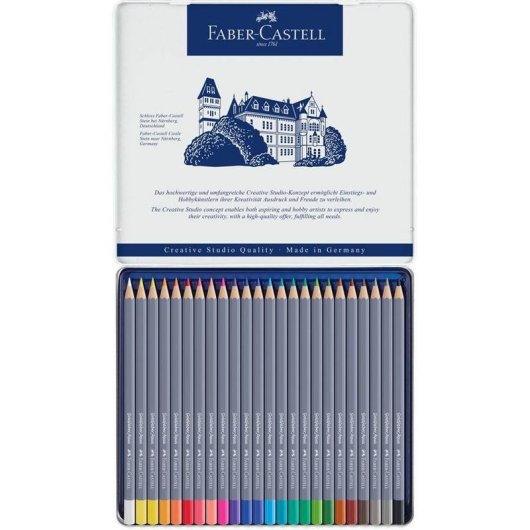 Aquarellierbare Farbstifte Goldfaber Aqua 24 Stück Metallbox Faber-Castell