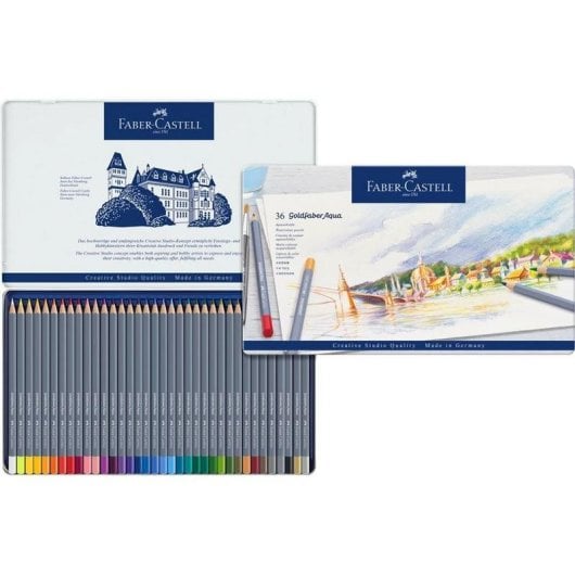 Aquarellierbare Farbstifte Goldfaber Aqua Etui x36 Faber-Castell