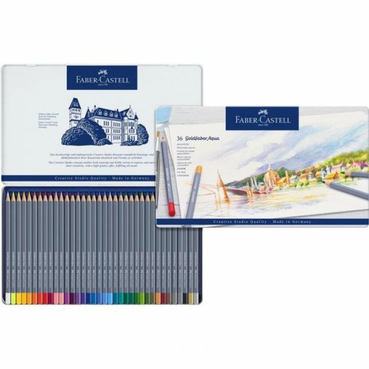 Aquarellierbare Farbstifte Goldfaber Aqua Etui x36 Faber-Castell