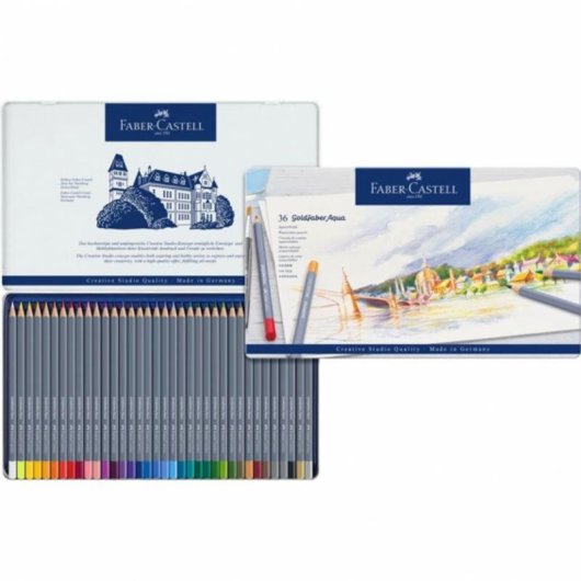 Aquarellierbare Farbstifte Goldfaber Aqua Etui x36 Faber-Castell