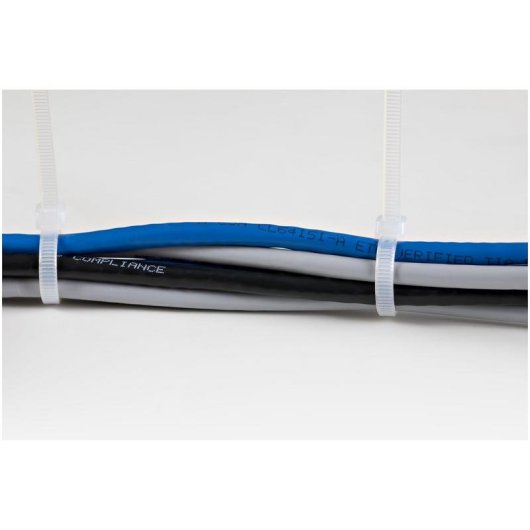 Bridas de cable StarTech 25 cm blancas paquete de 100 Nylon 66