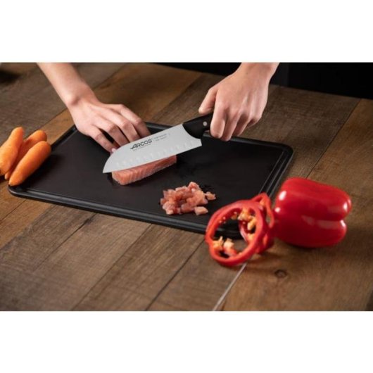 Cuchillo Santoku Arcos Maitre 170 mm Acero Inoxidable Negro