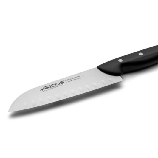 Cuchillo Santoku Arcos Maitre 170 mm Acero Inoxidable Negro