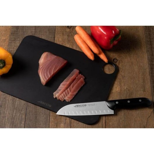 Cuchillo Santoku Arcos Maitre 170 mm Acero Inoxidable Negro