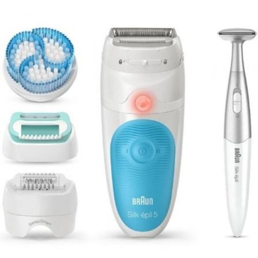 Depiladora Eléctrica Braun Silk-épil 5 5-815 Inalámbrica 2 Velocidades 5 Cabezales Seco y Húmedo