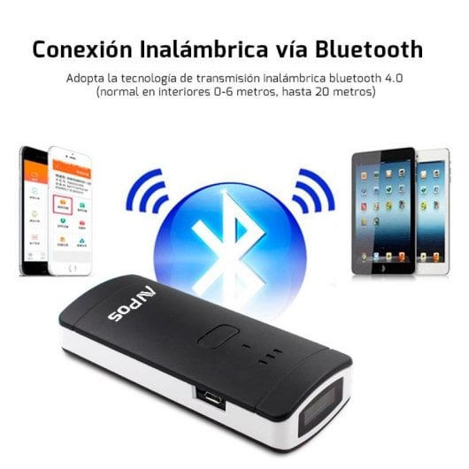 Lecteur de codes-barres AVPos BP200-2D Bluetooth 1D/2D CMOS Noir