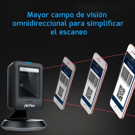 Leitor de códigos de barras AVPos AVP-630-2D 1D/2D USB Preto