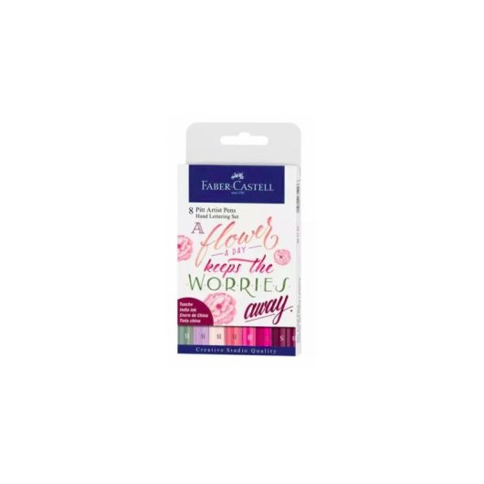 Estuche de 8 Bolígrafos Pitt Artist Pen Hand Lettering Faber-Castell Tonos Rosas
