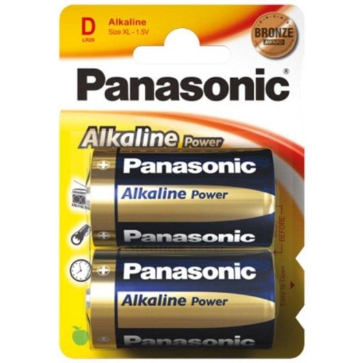 Pile Alcaline Panasonic LR20 D 1,5 V 2 pièces Bleu Or