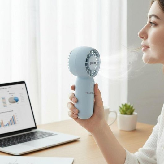 Mini Ventilateur de Main SOGO VEN-SS-21145 3W 3 Vitesses BLDC USB-C Rechargeable