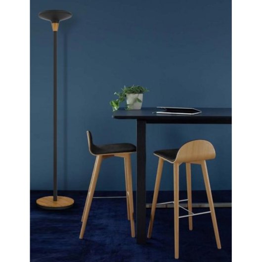 Lámpara de Pie LED Unilux Baly Bamboo Negro con Atenuador Táctil