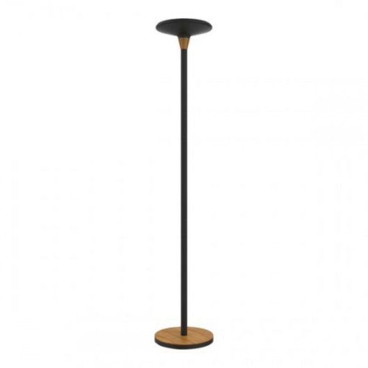 Lámpara de Pie LED Unilux Baly Bamboo Negro con Atenuador Táctil