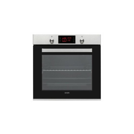 Einbaubackofen SVAN SVH375X Manuelle Reinigung 78L 60cm A Pizzafunktion Schwarz Edelstahl