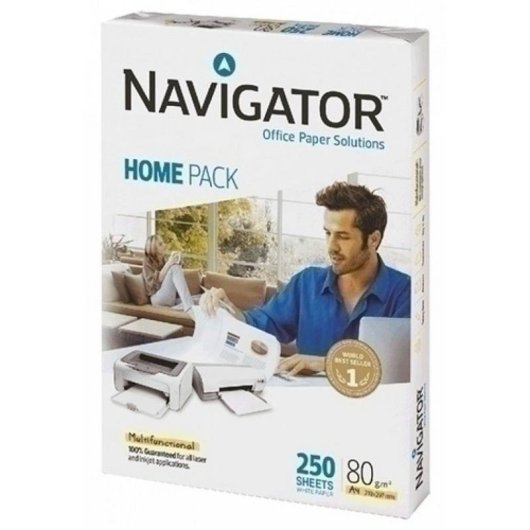 Papel A4 Navigator Home Pack Universal 90 g/m² 250 hojas Blanco Pack 3 unidades