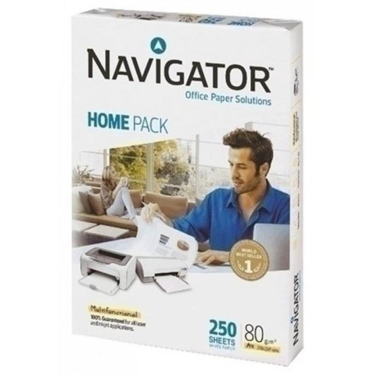Papel A4 Navigator Home Pack Universal 90 g/m² 250 hojas Blanco Pack 3 unidades