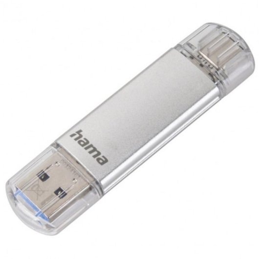Chiavetta USB HAMA C-Laeta 32 GB USB-C e USB-A 3.2 Gen 1 Argento