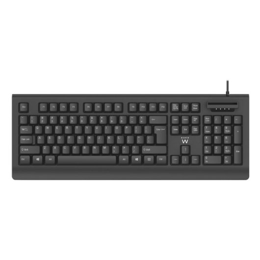 Teclado Ewent EW3287 membrana completo USB com leitor de cartão inteligente preto