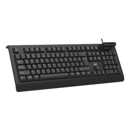 Teclado Ewent EW3287 membrana completo USB com leitor de cartão inteligente preto