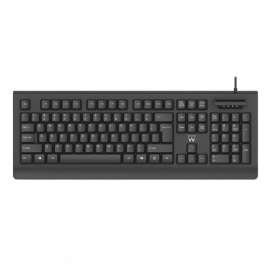 Teclado Ewent EW3287 membrana completo USB com leitor de cartão inteligente preto