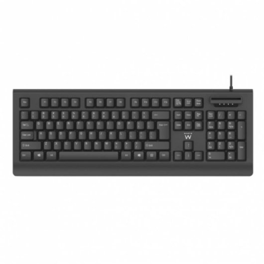 Teclado Ewent EW3287 membrana completo USB com leitor de cartão inteligente preto