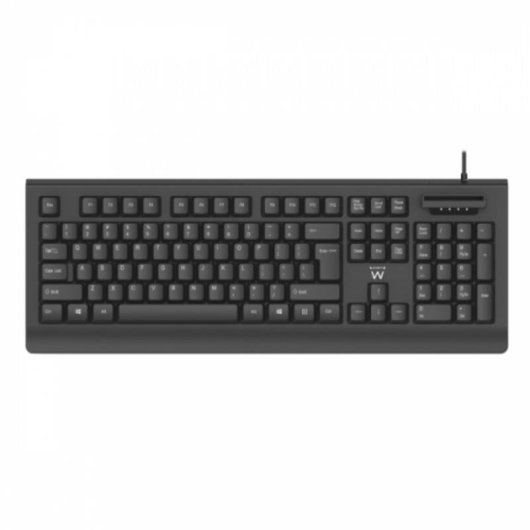 Teclado Ewent EW3287 membrana completo USB com leitor de cartão inteligente preto
