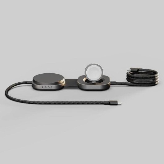 Cargador inalámbrico Zens Qi2 USB-C negro compacto
